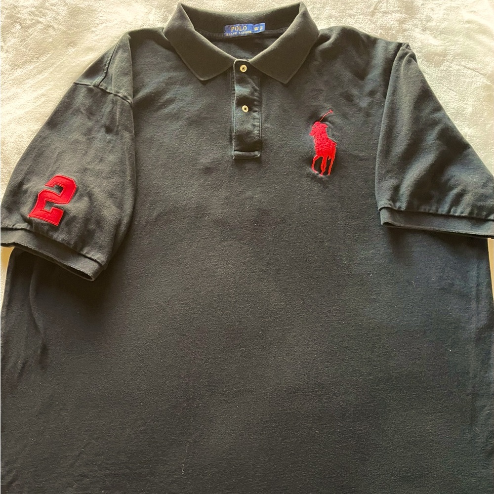 Original & Authentic Men’s Designer Polo by Ralph Lauren 
3XLT
Black with Red